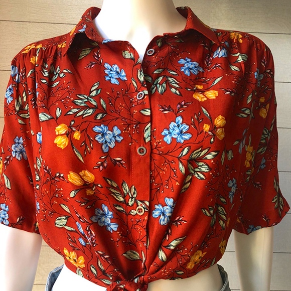 Rust Floral Top - Picture 3 of 4